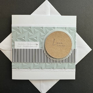 Karte zur Jugendweihe Konfirmation Kommunion Firmung personalisiert Geldgeschenk Name