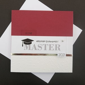Carte de réussite à l'examen d'État Bachelor Master Nom Personnalisé Cadeau Cash 2025 2024