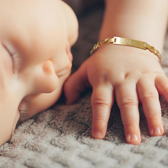 Amazon.com: Baby First Bracelet - Handmade Island-Style 14K Gold Filled  Bangle Gift for Newborn, Toddler, Girl, & Kids - Golden Jewelry for  Baptism, Good Luck, and Infant Blessing, Dedications Unique Keepsake :