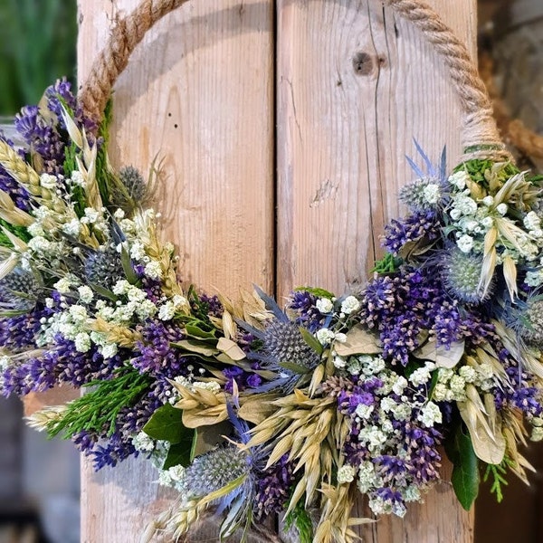 Lavendel-Liebe, Flowerhoop, Driedflowers, Trockenblumen, Trockenkranz