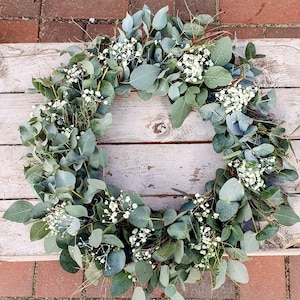 Door wreath "EUCALYPTUS with gypsophila"