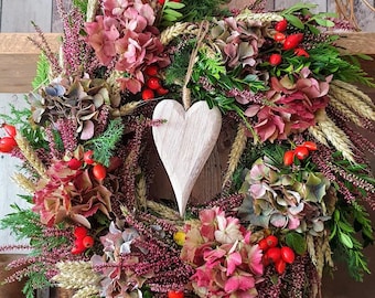Herbst-Harmonie, 6 Herbstkranz, Hortensien, Heide, Türkranz,