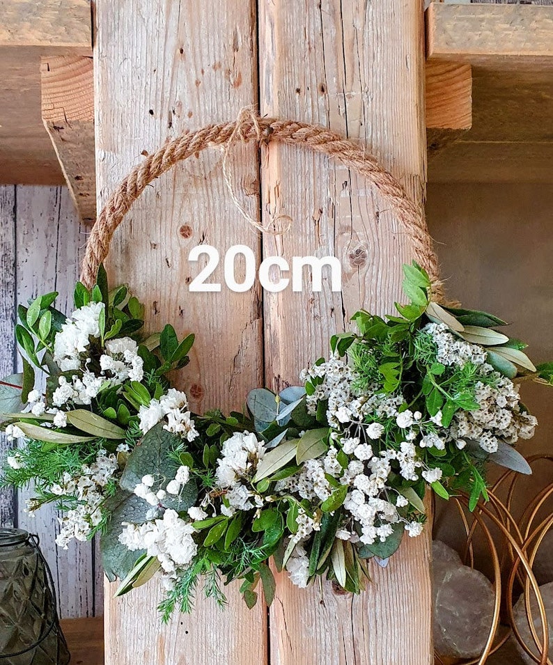 Flowerhoop Wilder Wutz, Naturblumen, frischer Kranz Ring Kordel