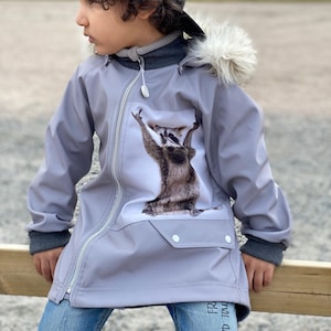 Kids softshell parka/jacket/waterproof/windbreaker/kids hooded jacket/coat for kids - COOL RACCOON by "Pilveke"