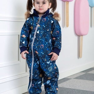 Kids Outdoor overall/Softshell overall/Outdoor jumpsuit/Waterproof windbreaker/Softshell suit -SPACE by &quot;Pilveke&quot;