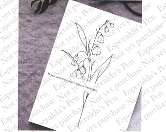 Lilies of the Valley Design | Instant Download | Lilies of the Valley Drawing | Tattoo Design or Other Project
