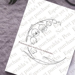 Lily of the Valley Design | Tattoo Design or Other Projects | JPEG and PNG Instant Download | Lilies of the Valley