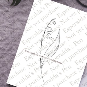 Maiglöckchen Tattoo Design | Maiglöckchen Tattoo Design Instant Download | Fine Line Maiglöckchen Schablone