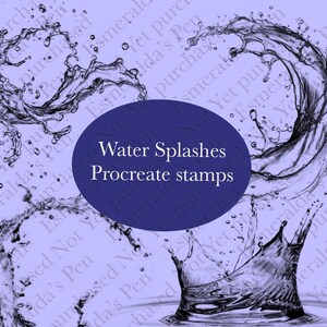 Water Splashes Procreate Brush Set | 12 Water Plashes Procreate Brushes | Water Procreate Stamps