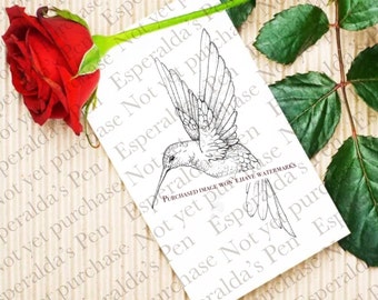 Hummingbird Tattoo Design | Instant Download | Tattoo Stencil | Delicate Fine Line Tattoo Design