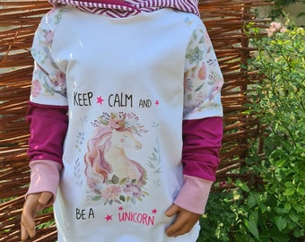 Hoodie Mädchen 110 116 Jersey Sweat  Einhorn Kinderkleidung rosa Langarm Oberteil Herbst Winter