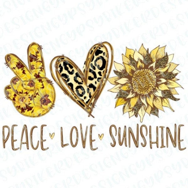 Peace Love Sunshine Sunflower Digital Download