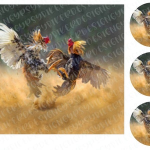 20 oz skinny Straight Digital Download Fighting Rooster Dust Flying