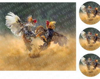 20 oz skinny Straight Digital Download Fighting Rooster Dust Flying