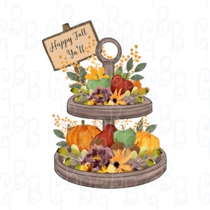 Two Tiered Tray Happy Fall Y&#39;all Digital Download
