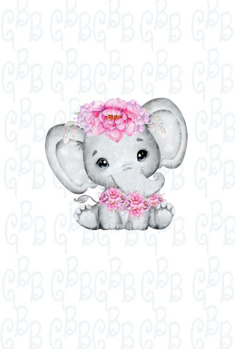 Baby Elephant Girl Waterslide Decal Etsy