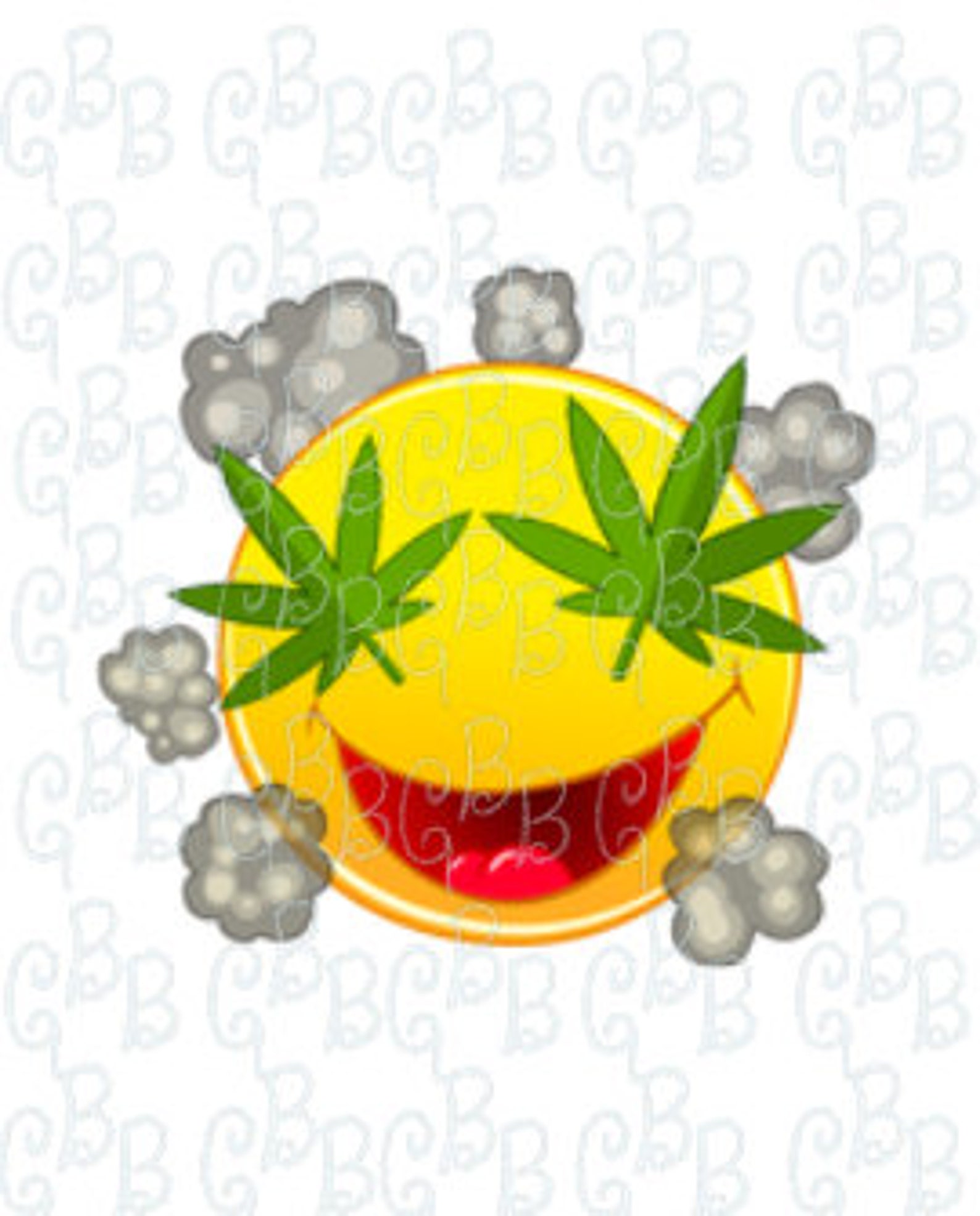 Cannabis Emoji Waterproof Vinyl Sticker Etsy