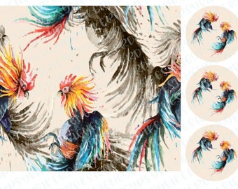 20 oz skinny Straight Digital Download Watercolor Rooster