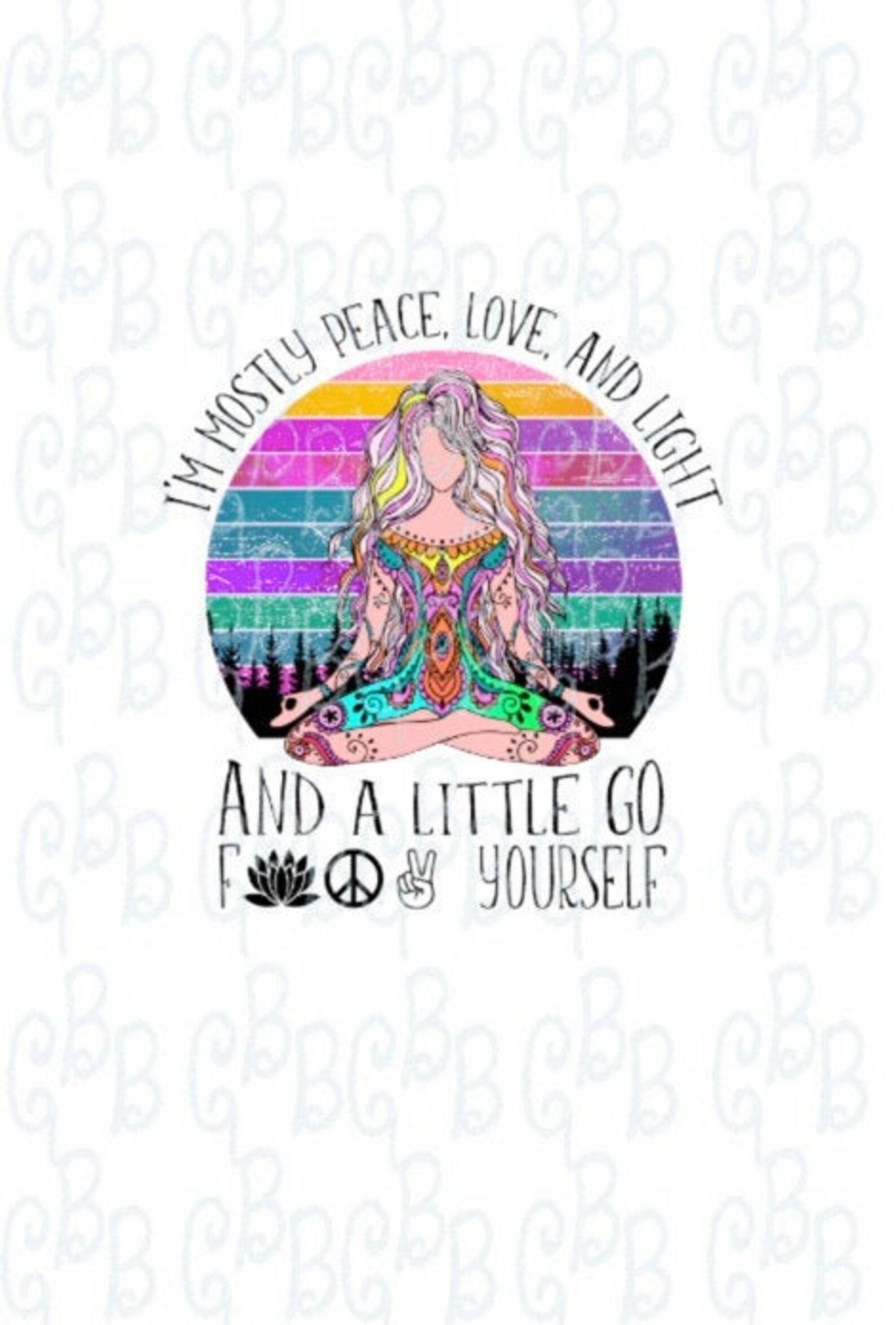 I'm Mostly Peace Love and Light Waterslide Decal Etsy
