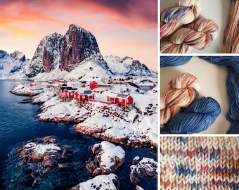 Lyl Sock merino superwash nylon skein – Fingering – Lylysurunfil world tour color – January Lofoten Islands