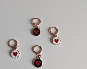 Anneaux marqueurs coeurs emoji, stitchs markers hearts