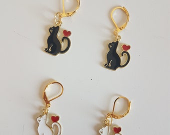 Anillos marcadores de gatos con corazones, marcadores de puntos gatos