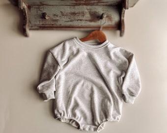 Maglione pagliaccetto a bolle per bambini, pagliaccetto oversize in spugna per neonato 6 mesi 1 2 3, abbigliamento unisex grigio chiaro di alta qualità abbinato