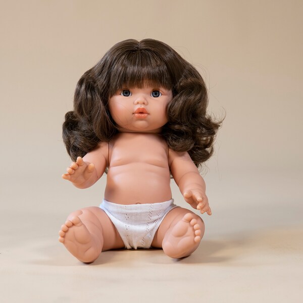 DOLL *NEW Mini colettos doll 34cm baby doll Minikane and Paola reinas sister dolly ARIA Brown eyes brown hair