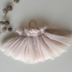 Baby Tutu Tüll weich Röcke Kleinkind Tutu Größe 1 2 3 4 5 Jahre moderne Ballettrock für Kinder Outfit Powdered Mauve Bild 3