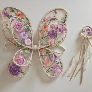 Baby & Child Floral Fairy Wings dress up quality wings handmade lace fairy wings kids parties pretend play princess birthday