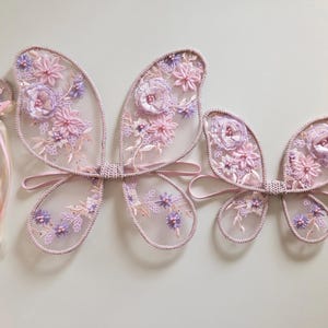 Baby Child Floral Fairy Wings dress up quality crafted wings handmade lace fairy wings kids parties pretend play 3D floral mystical