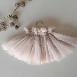 Baby Tutu Tüll weich Röcke Kleinkind Tutu Größe 1 2 3 4 5 Jahre moderne Ballettrock für Kinder Outfit Powdered Mauve Bild 1