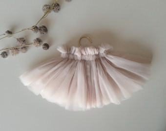 Baby tutu tule zachte rokken peuter tutu maat 1 2 3 4 5 jaar moderne ballet rok voor kinderen outfit gepoederd mauve