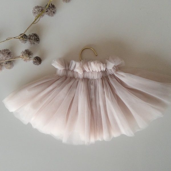 Baby tutu tulle soft skirts toddler tutu size 1 2 3 4 5 years modern ballet skirt for children outfit Powdered Mauve