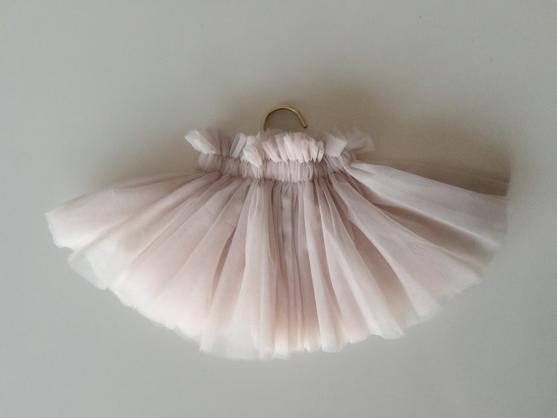 Baby Tutu Tüll weich Röcke Kleinkind Tutu Größe 1 2 3 4 5 Jahre moderne Ballettrock für Kinder Outfit Powdered Mauve Bild 7