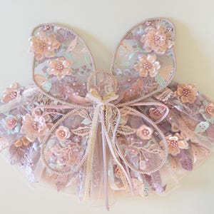 Baby Child Floral Fairy Wings dress up quality wings lace fairywing kids parties 3D floral mystical dress up birthday baby gift