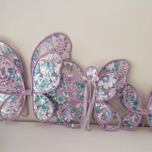 Baby Child Adult Floral Fairy Wings dress up quality crafted wings handmade lace fairy wings kids parties pretend play sequin 1st birthday