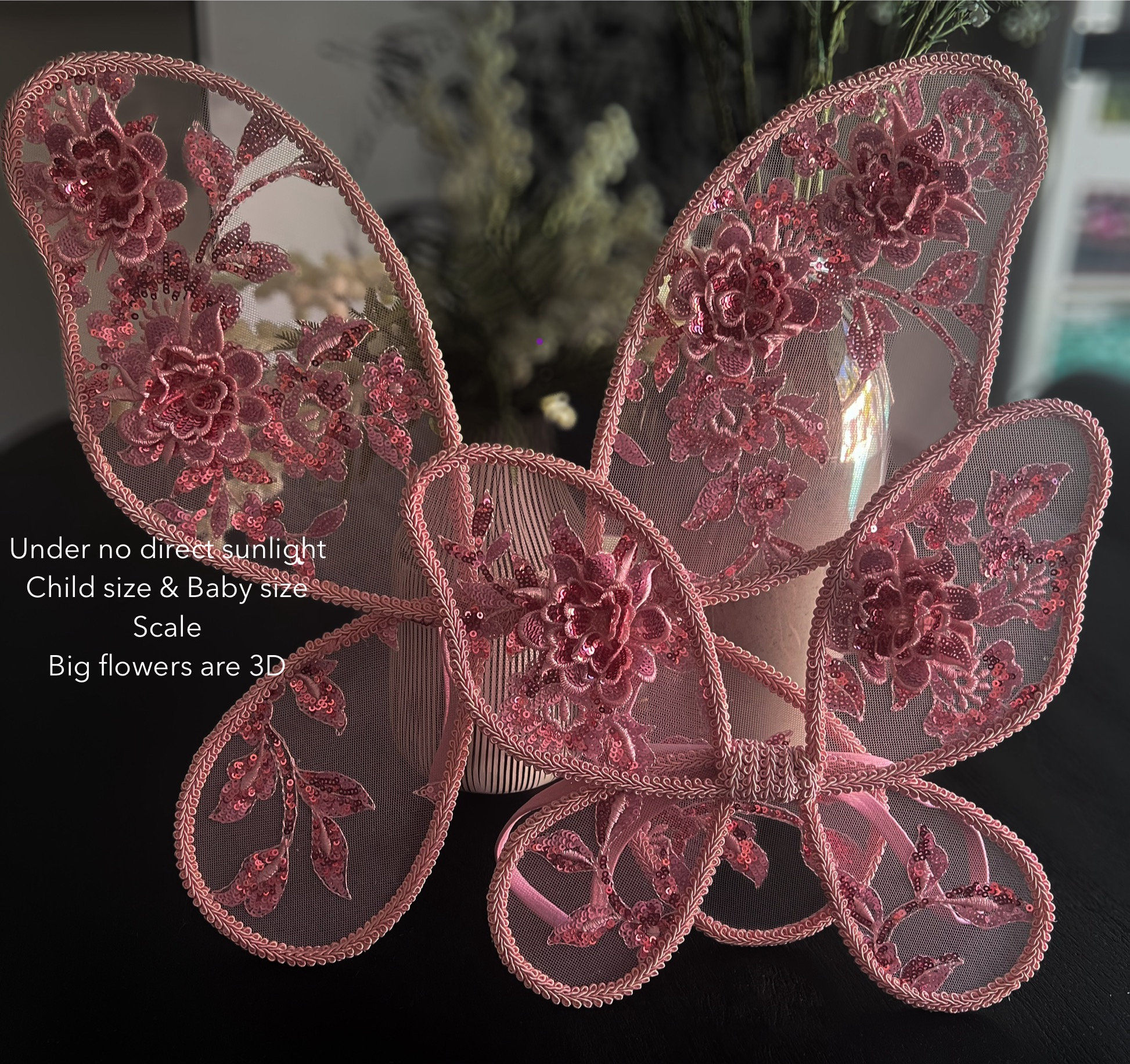 Baby & Child Floral Fairy Wings dress up quality crafted wings handmade lace fairy wings kids and parties pretend play 3D floral  mystical