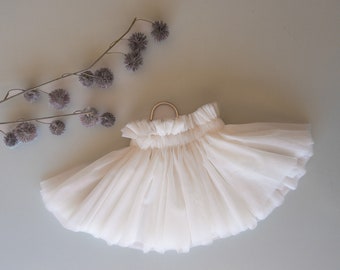 Baby tutu tulle soft skirts toddler tutu size 1 2 3 4 5 years modern ballet skirt for children outfit ballerina Ivory Cream