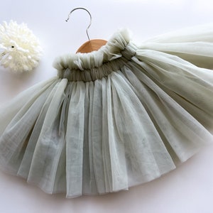 Tutu per bambino in tulle gonne morbide tutu per bambini taglia 1 2 3 4 5 anni gonna da balletto moderno per bambini vestito ballerina fata verde salvia immagine 3