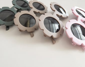 Gafas de sol de moda para bebés y niños pequeños, gafas de sol con flores, gafas de sol mate para niños