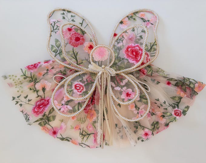 Baby & Kind Blumen Fee Flügel verkleiden sich Qualität Flügel handgefertigte Spitze Fee Flügel Kinder-Parteien so tun, als ob Prinzessin Geburtstag Kinder Kostüm spielen