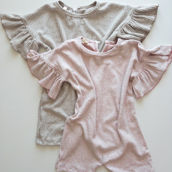 Conjunto de salón para bebé niño pequeño, mono extragrande, mono de canalé suave, conjunto para niña, mono cómodo