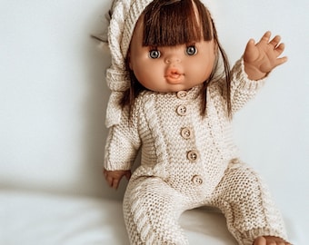 Minikane doll clothes knitted doll jumpsuit onesie cream sleep suit Minikane paola reina 34cm dolls Clothes