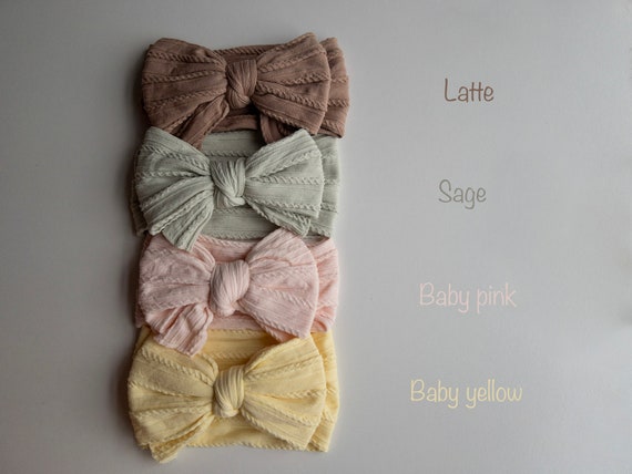 4-Pack Stretchy Baby Bow Headbands - Ultra Soft Knit Head Wraps In Assorted Colors