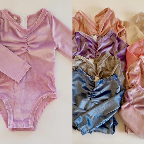 Baby Child Velvet Leotard High Quality Super Soft Stretch Birthday Outfit Dance Leotard Kids Velvet bodysuit Gymnastics Fairy long sleeve