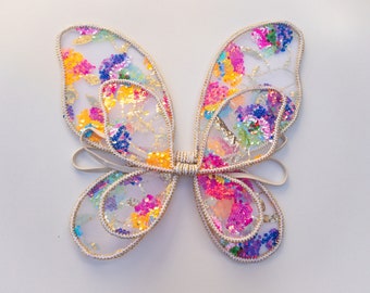 Baby & Child Floral Fairy Wings dress up quality crafted wings handmade fairy wings for kids parties pretend play confetti sequin