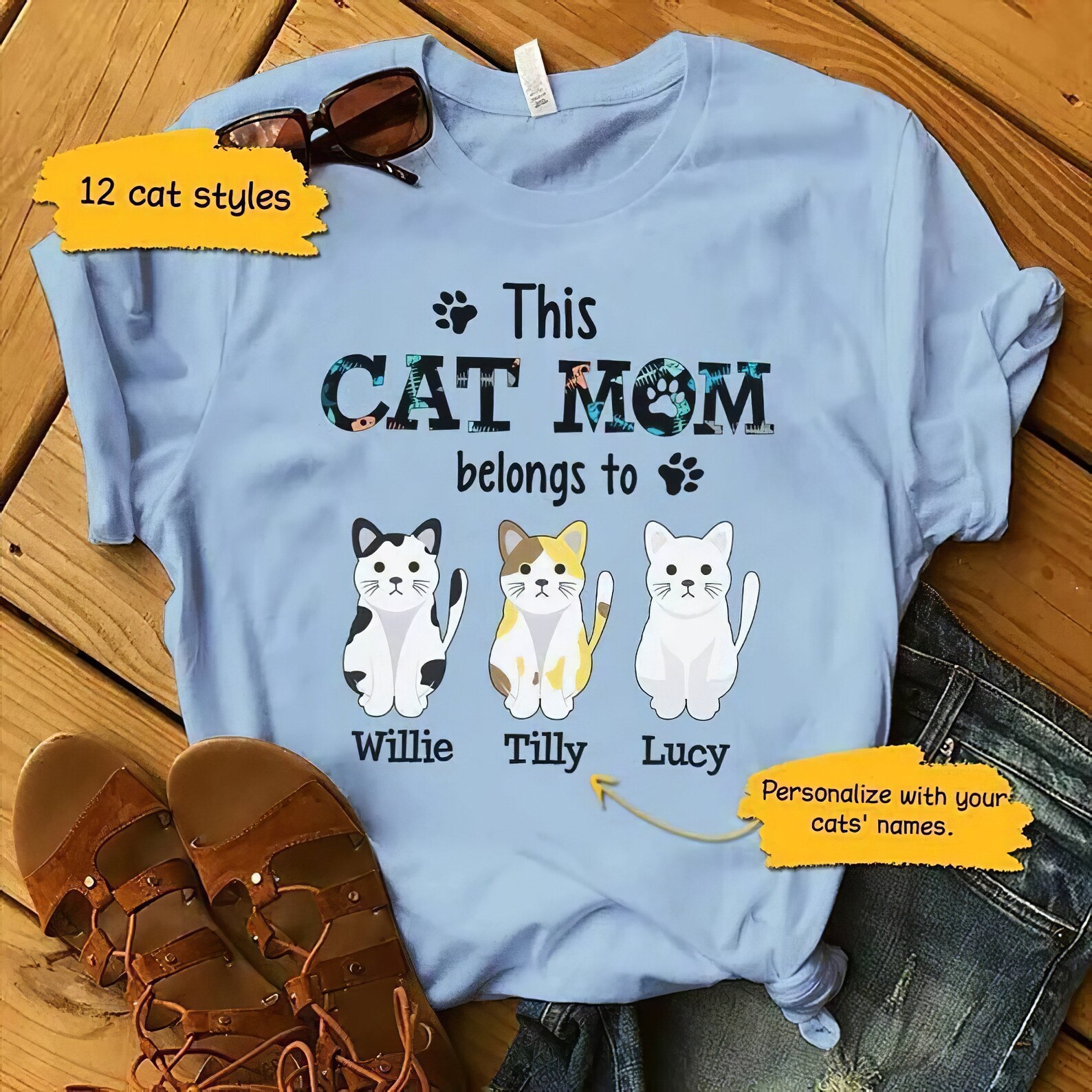 custom t shirts for cats