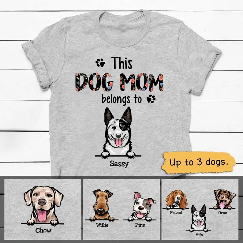 Personalized Custom Dog Tshirt This Dog Mom Belongs To Etsy