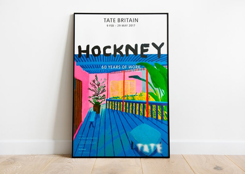 David Hockney Garden with blue terrace Print David Hockney | Etsy